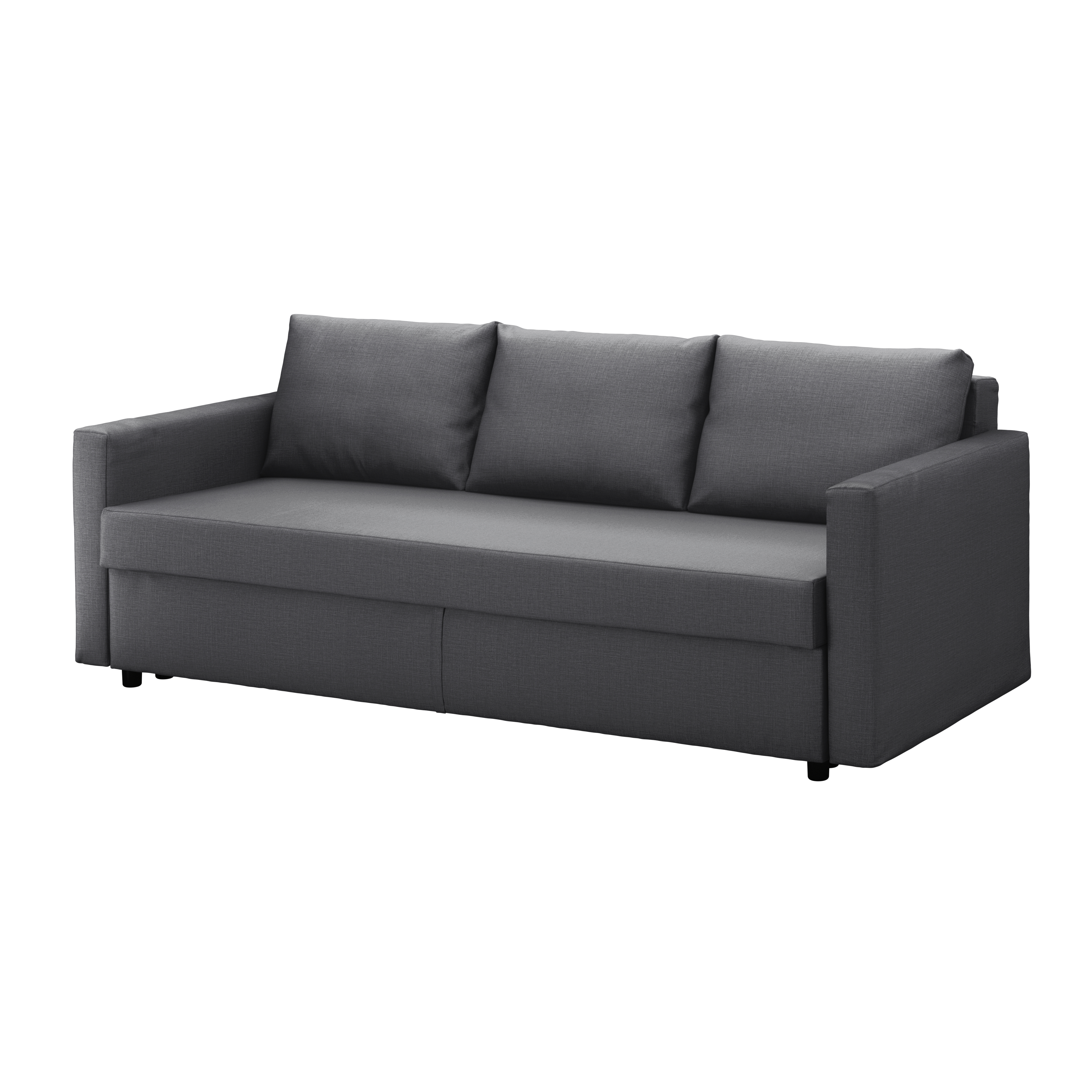 FRIHETEN 3er-Bettsofa + SKIFTEBO Bezug Grau
